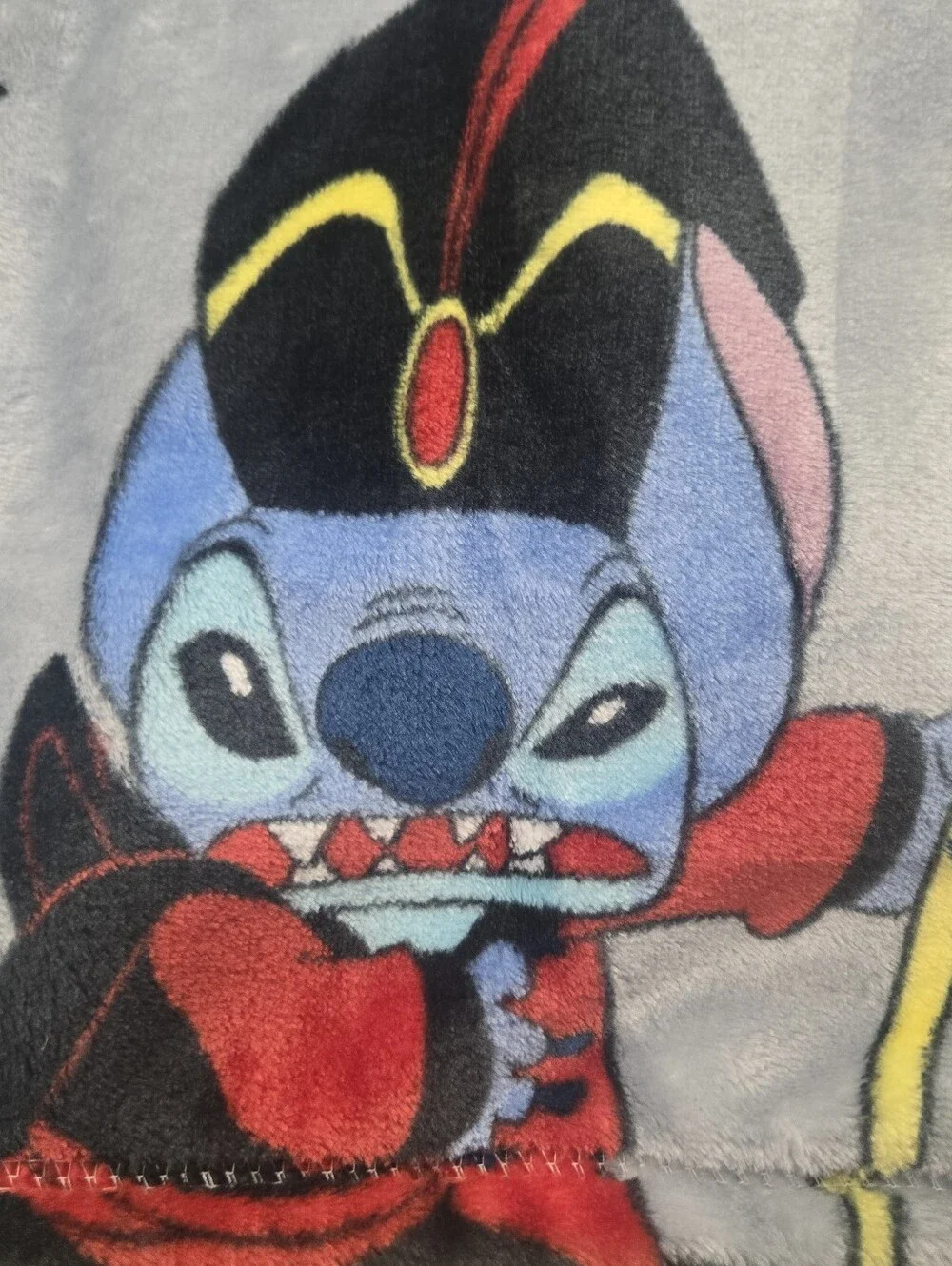 Disney Stitch & Angel Halloween Plush Throw Blanket - Gray, Alice Jafar Ursula